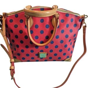 Dooney And Bourke Red And Blue Polka Dot Purse